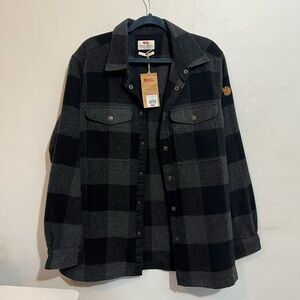 Fjallraven ‘Canada’ Plaid Shirt Grey Black Wool XL